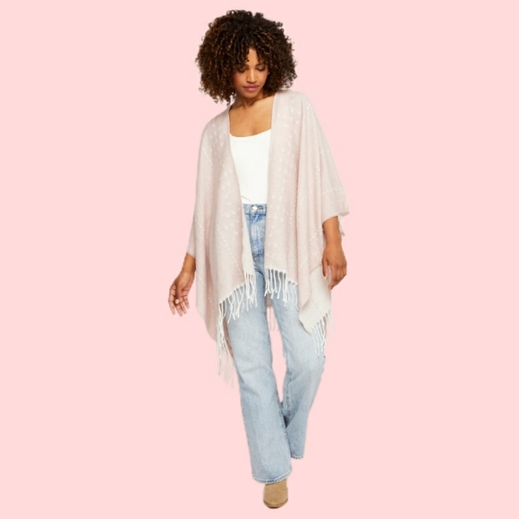 Gentle Fawn Accessories - Gentle Fawn M/L Hermosa Kimono Cover-up Scarf Shawl Wrap PINK w Fringe *BNIP